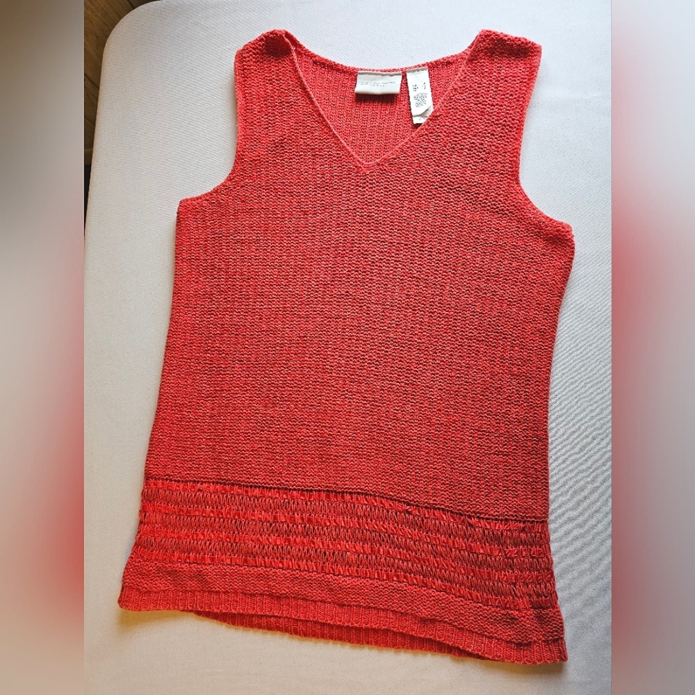 Vtg Liz Claiborne Coral Knit Tank/Sweater Vest S